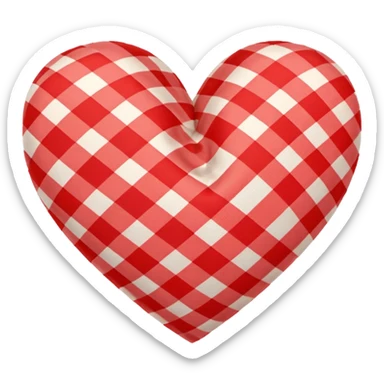 Red gingham heart sticker