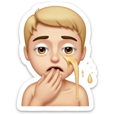 eye brow raise, and puking sticker