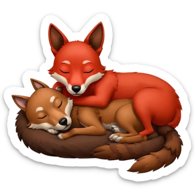 Xoloitzcuintle Dog sleeping with red wolf sticker