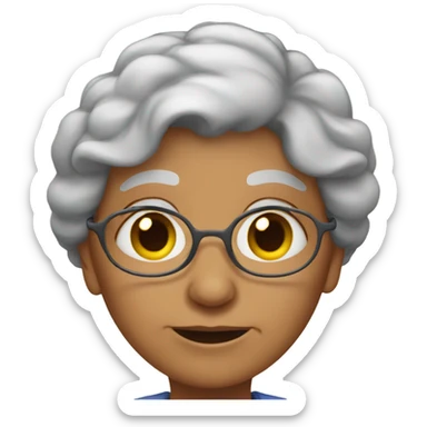 Grandma with old looking face  sticker