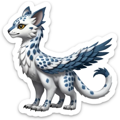 Trico-Snow-Leopard-Gryphon-Latias-Nargacuga-Silvally-fusion-creature (full body) sticker