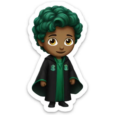 boy in black and green slytherin robe sticker