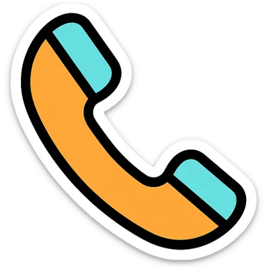 modern and minimal telephone icon in color sticker