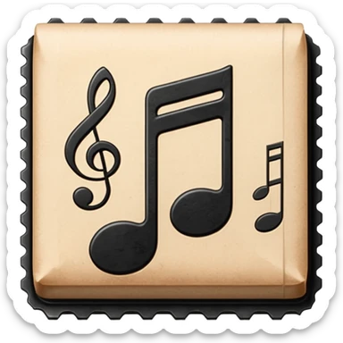 Mail music note stamp sticker