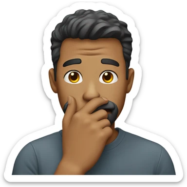 the guy put his hand over his mouth sticker