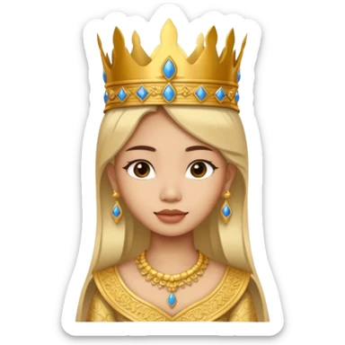Create Emoji of a young woman wearing Khmer clothes And a Khmer-style crown sticker