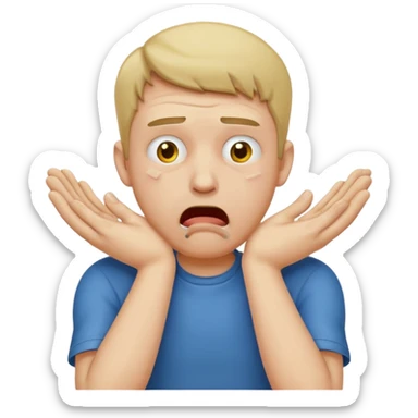 guy choking himself with two hands looks like emoji  sticker