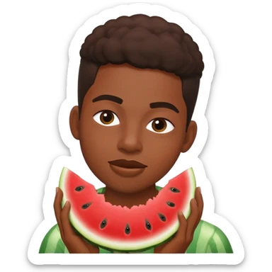 Black person eating watermelon sticker