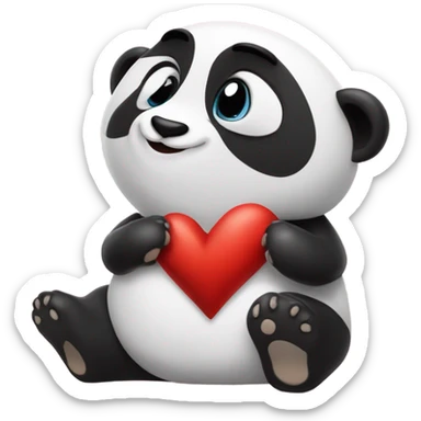 Panda con un corazón  sticker