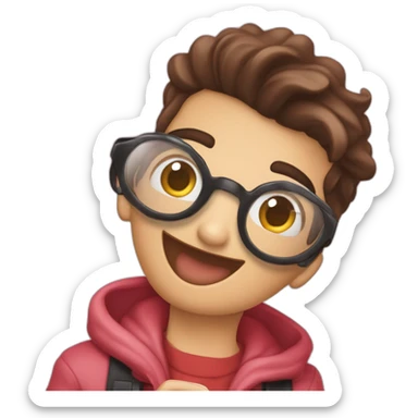 Quiero dos personas chocándose las manos, una de ellas Abraham Mateo y la otra que sea un chico. El estilo de la imagen quiero que sea como de Emoji de iPhone sticker