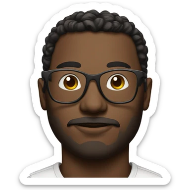 realistic male portrait with glasses being gay sticker