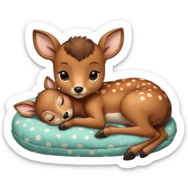 Make a cute baby deer sleeping sticker