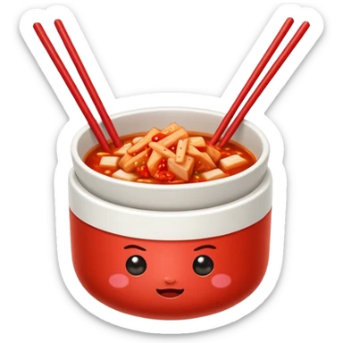 baechu kimchi with chopsticks sticker