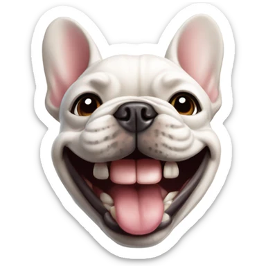 frenchie with a smile sticker