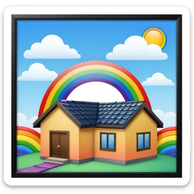 Regenbogen über einen dach sticker