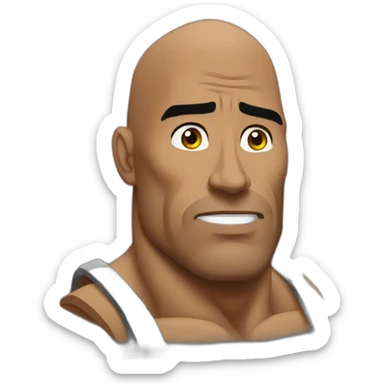 The rock showing disapproval sticker