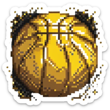 Golden basketball with sparkles sticker