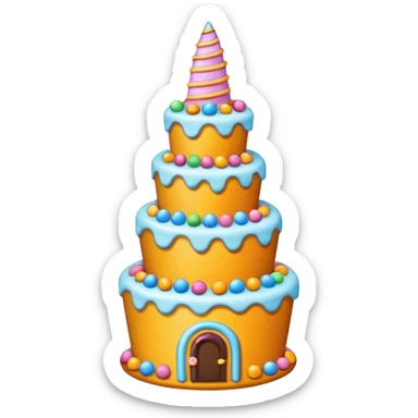 A whimsical tower of mixed treats sticker