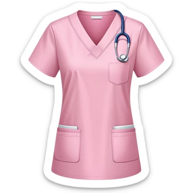light pink medical scrubs uniform folded neatly without any human wearing it sticker