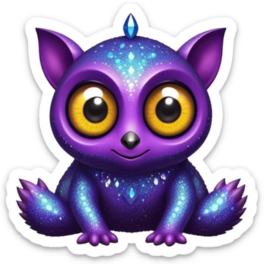 Vibrant dark dull Randomly-colored sparkly exotic Fakémon-creature sticker