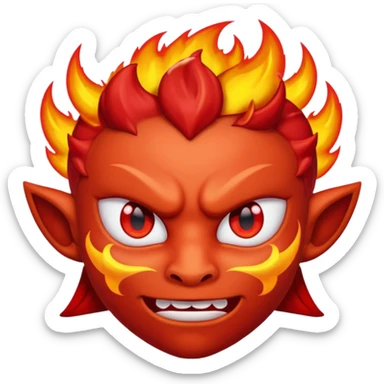 Diablito con ojos de fuego sticker