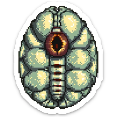 MRI parasitic embryo, digital, fetal small shape, eerie, horror, pupa, crystalis, in-utero, sea-life, siphonophore, polyp, Cnidaria sticker