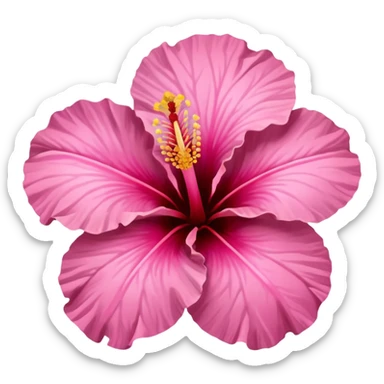 pink and brown hibiscus sticker