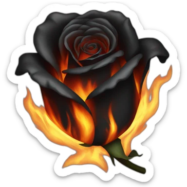 BURNING BLACK ROSE sticker