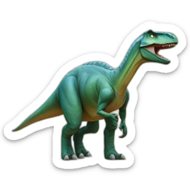 un dinosaur chevauchant un humain sticker