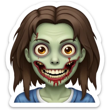 zombie with Brunette  hair and grillz  sticker