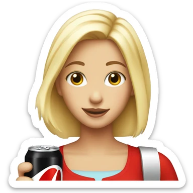 Blonde girl holding a Coke Zero can sticker