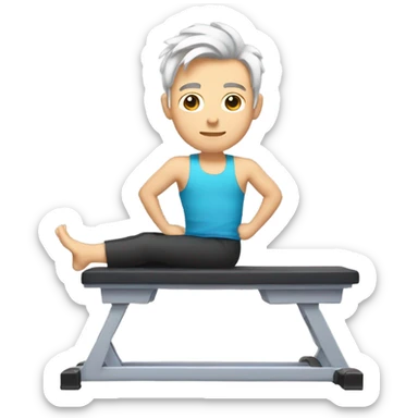 White brown hair no beard young male doing pilates sticker