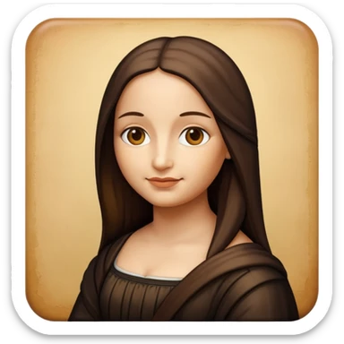 Mona Lisa, simple and expressive, apple emoji style sticker