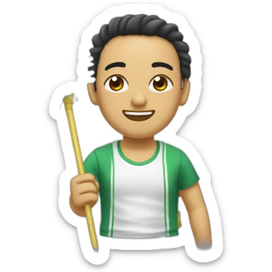 Japonais avec balais swiffer sticker