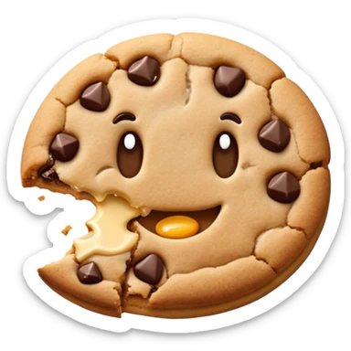 cookie with a bite taken out sticker