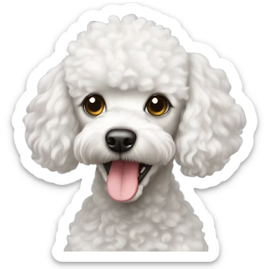 White toy poodle sticker