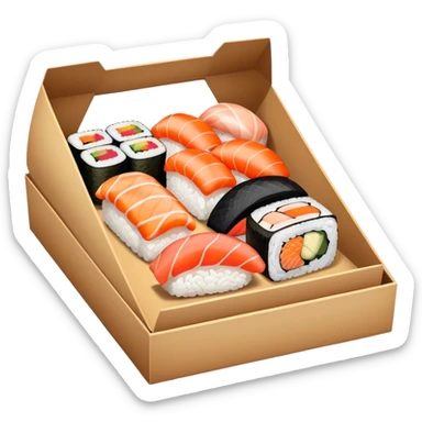Sushi in takeout box sticker