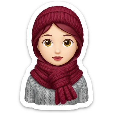 Burgundy scarf sticker