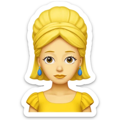 Marge Simpson with dress yellow with complete yellow sticker