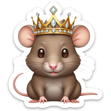 Rat with a tiara sticker