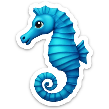 blue sea horse sticker