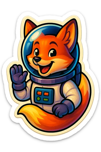 fox asstronaut sticker