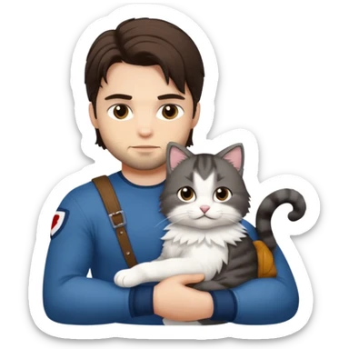 Bucky Barnes and alpine the cat sticker