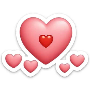 Big heart next to 2 smaller heart sticker