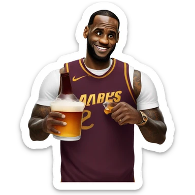 Lebron drinking Hennessy sticker