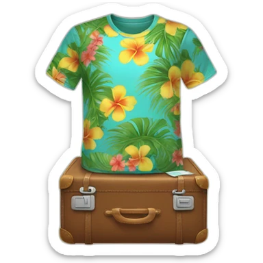 hawaian t-shirt in suitcase sticker