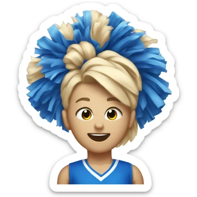 blue cheerleading pom sticker