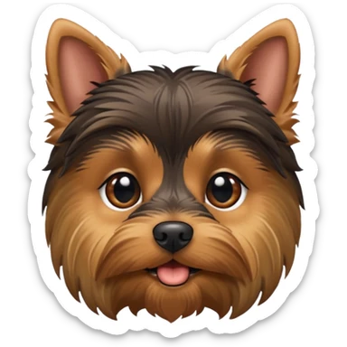 a Yorkshire Terrier face. sticker