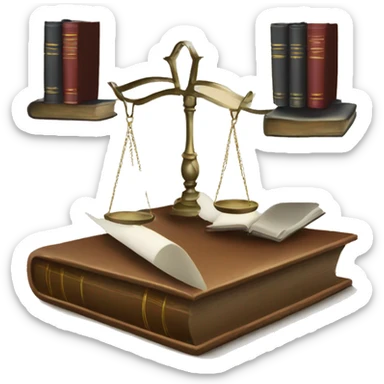 Balanza de abogados y libros sticker