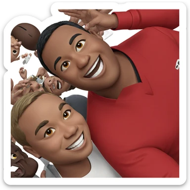 boys sharing joyful moment sticker